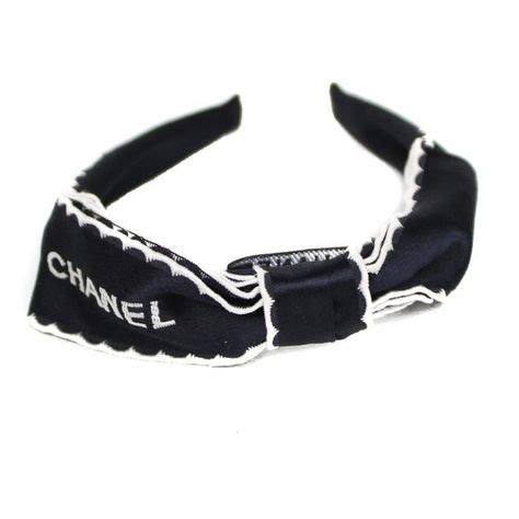 chanel headband bow white|chanel cotton headband.